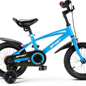 BODIOO Kids Bike Blue 14-Inch Alloy Steel-0