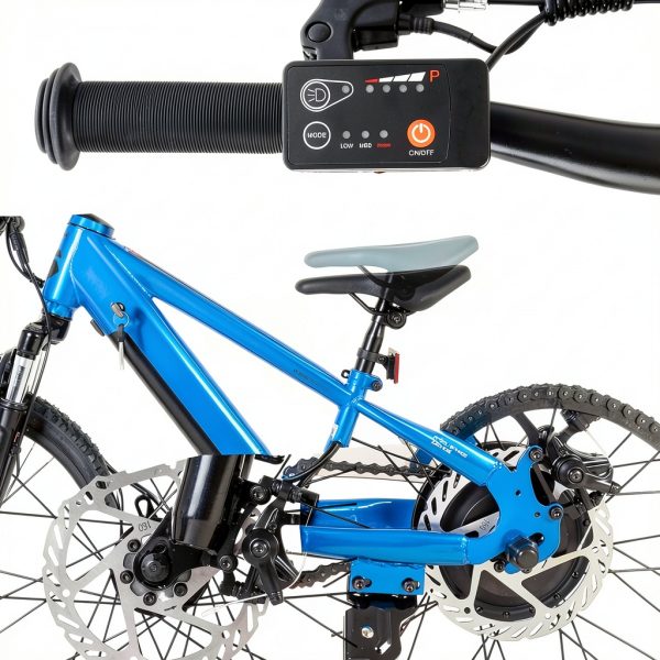 JOYSTAR 20 Inch Electric Mountain Bike for Kids Blue 125Wh Battery-3