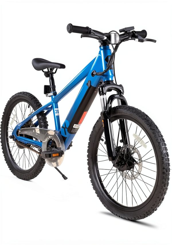 JOYSTAR 20 Inch Electric Mountain Bike for Kids Blue 125Wh Battery-0