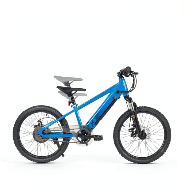 JOYSTAR 20 Inch Electric Mountain Bike for Kids Blue 125Wh Battery-4